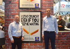 Heddie Drenkt en Rudi Strauss van Aviko. Sinds de Horecava hebben ze friet voor Take A Way en bezorging. De innovatie is dat de friet een langere tijd krokant blijft.