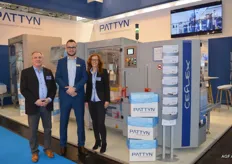 Pattyn is o.a. leverancier van doosopzet- en zakinzetmachines. Hans Degryse, Natasja Traen en Fabien Renault.
