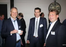 Twan van Aarle (Friesland-Campina), Adrian van Trigt (Quik) en Arjan van Es van Plus Pack