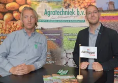 Jan Martin Wagenaar en Ramon Kaak van Agratechniek BV. Agratechniek richt zich sterk op het drogen en bewaren van zaden, granen, bloemen, shallotten en uien