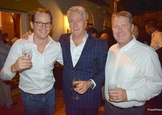 Martin Rijk van Natural Holland met Patrick Ballering (VION) en Kevin Larsen van Bornstein Seafoods