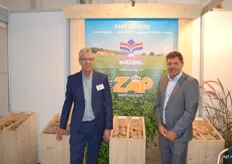 Jarke Kruize en Gerard de Geus van Royal ZAP en Semagri Holland. De zetmeelrassen worden onder Semagri verhandeld en de tafel, friet en chipsaardappelen onder naam van Royal Zap.