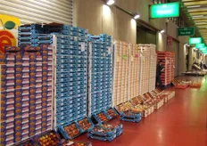 Momenteel is er op het invoercentrum in Brussel heel veel steenfruit te vinden.