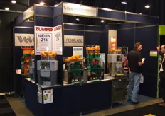 Woertman Nederland was op de beurs vooral vertegenwoordigd met de verschillende soorten sinaasappelpersen.