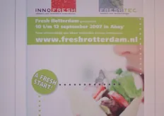 "Op de Aardappeldeodag was ook de eerste posters van FreshRotterdam te zien. "De inkt is praktisch nog nat", zo grapten Bart de Jong en Raymond Siliakus van Ahoy' Rotterdam."