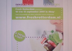 "Op de Aardappeldeodag was ook de eerste posters van FreshRotterdam te zien. "De inkt is praktisch nog nat", zo grapten Bart de Jong en Raymond Siliakus van Ahoy' Rotterdam."