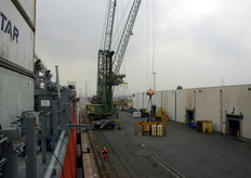 Uitzicht op pier 212 van de Antwerpse haven.