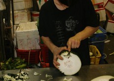 Meloenen worden ingekerfd