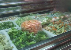 Verse ingevroren groenten.