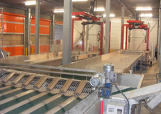 Overzicht van de kistenledigers en watergoot