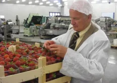 Mat Kersten, KCB,laat kwaliteitsverschillen bij de aardbeien zien