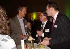 Gerjan Snippe (links) in gesprek met Jurgen Bloemberg (Rabobank)
