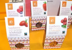 Fruit verwerkt in chocolade werd meerdere malen gespot op de beurs. Deze nieuwe variant is ook nog eens FairTrade.