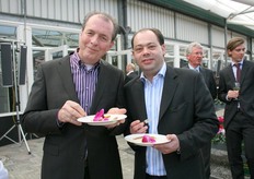 "Roger Smits van Hostellerie "de Hamert"(rechts)is trots op "zijn" gerecht. Het smaakte dan ook voortreffelijk"