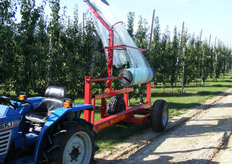 Hulp bij het aanbrengen van het net over de draad