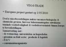 Van Laethem neemt deel aan het Veg-I-Trade project