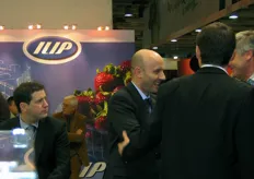 Ilip export manager Mauro Stipa - in the middle - greeting visitors