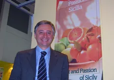 Oranfrizer marketing manager Salvo Laudani. The stand Oranfrizer was placed within the Italian exhibition (Piazza Italia) at Fruit Logistica