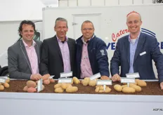 Het team van Meijer Potato. Erik-Jan van Gilst, Richard Polderdijk, Jan van der Werff en Johan van der Stee voor de aardappelrassen.