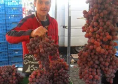 Gijs Snoei: trots op zijn speciale druiven-uitstalling