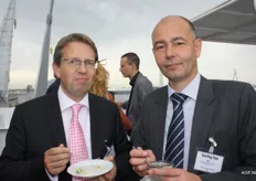 Johan Claes (BNFW) en Nick Blomme (Van Dijk Foods, verdeler Zespri in België)