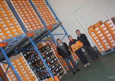 Het team van Central Fruit bij het citrus van Cibel. V.l.n.r: Norbert Pauwels, Saskia de Winne en William Willems