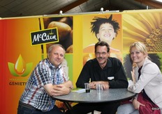 Leon van marion (McCain) had bezoek van Jaap Kodde (Flevostar Dronten) en Janneke Hadders (Dacom)