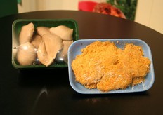 Gepaneerde champignons bij FME, Meer.