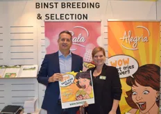 Francis Binst en Katrien Van De Winckel van Binst Breeding & Selection. Het aardappelras Alegria staat momenteel in de top 5 Belgische rassen. Ook in Spanje en de andere Europese landen neemt de populariteit van het ras toe.