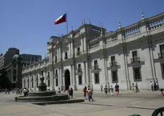 Het paleis van de president van Chili “La Moneda”.
