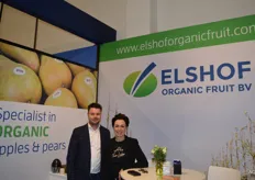 Elshof Organic Fruit BV. Robert en Natahlie Elshof staan voor de eerste keer op de beurs. Het bedrijf is specialist in bio hardfruit.