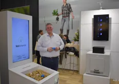 Johan Oenema van Solentum, een start-up die digitale oplossingen levert voor de aardappelsector. Het bedrijf voorziet onder meer in digitale proefrooiingen op het veld en een digitale aardappel die te volgen is in de bewaring.