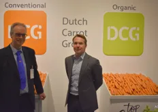 Hans Knook en Gerrie Stroeve van Dutch Carrot Group dat zowel de conventionele als de biologische peen promootte op de beurs