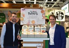 Amaury Maldjian en Jonathan Goumon van Hoogsteder poseren bij de Pappels, verspakketten voor baby's
