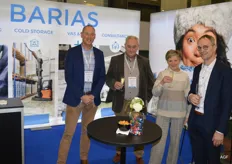 Bert Tijberghen, Antoon Wallays met echtgenote en Chris Mullie van Barias. Barias verpakt voor aardappelverwerkers het bulkproduct in consumentverpakkingen.