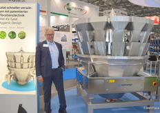 Frank Schmehl van MultiWeigh voor de nieuwe weegmachine voor sla en bladgroente. 