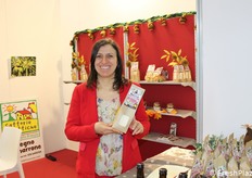 Monia Rontini van Il Regno del Marrone, een bedrijf in de Apennijnen dat de kastanje met beschermde geografische aanduiding Marrone di Castel del Rio IGP teelt en zowel vers als verwerkt, onder meer als kastanjemeel, op de markt brengt.