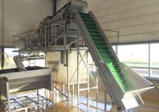 Hier worden de afgerijpte komkommervruchten gedorst.