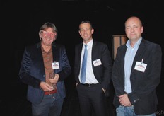 Rob Baan (Koppert Cress) met John Meijer (Certhon) en Remko Bakelaar (Vijverberg Advies)