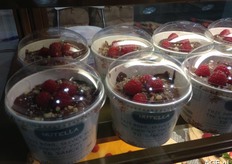 Een lekkernij met frambozen.