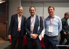 Kacem Bennani Smires, Abdelkhalak Torres van het Marokkaanse AGF-bedrijf Duroc met Fabiou Coullet van Yuksel