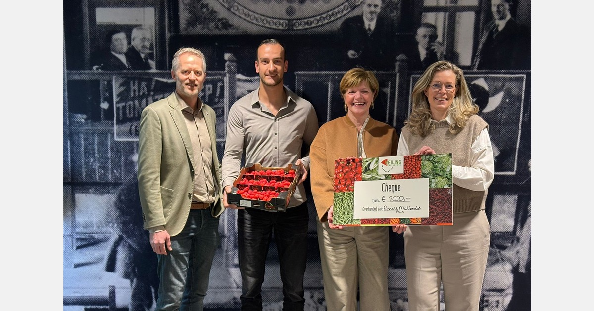 Primeur-frambozen brengen €2000 op voor Ronald McDonald Huis