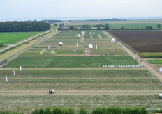 Het uitzicht over de proefvelden