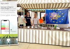 Nieuw op de bedrijvenmarkt was Agurotech. Op de foto Joëlle van den Brand & Lilia Planjyan met de oplossingen voor precisieberegening