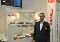 Jan Musch van Bandall op de gezamenlijke stand van Bandall en Max. Aarts