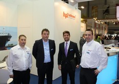 Lodewijk van de Vosse en Marco Vink van Hellmann met hun collega's Guy en Steffen