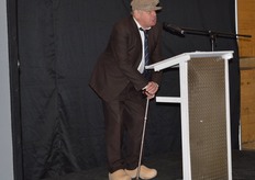 Zeeuwse Boer Nieuwenhuijse uut Sgrabbekerke ('s Heer Abtskerke)al jaren een bekende van de familie Franje hield een hilarische speech.