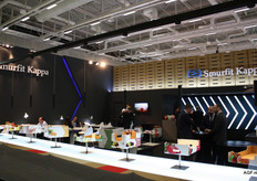 Grote stand van Smurfit Kappa in de City Cube, de nieuwste hal van de beurs, waar het een stuk drukker was dan afgelopen jaar