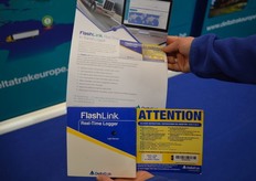 De nieuwste Real Time Logger van Deltatrak, deze meet licht, luchtvochtigheid, tijd en temperatuur tijdens de vracht