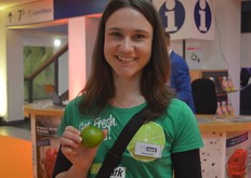 Zo leuk! Je eigen persoonlijk bedrukte Lime! Deze lieftallige dame reikte op de beurs kaartjes uit waarop je naam kon invullen en bij EcoMark in hal 10 kon je ze ophalen.